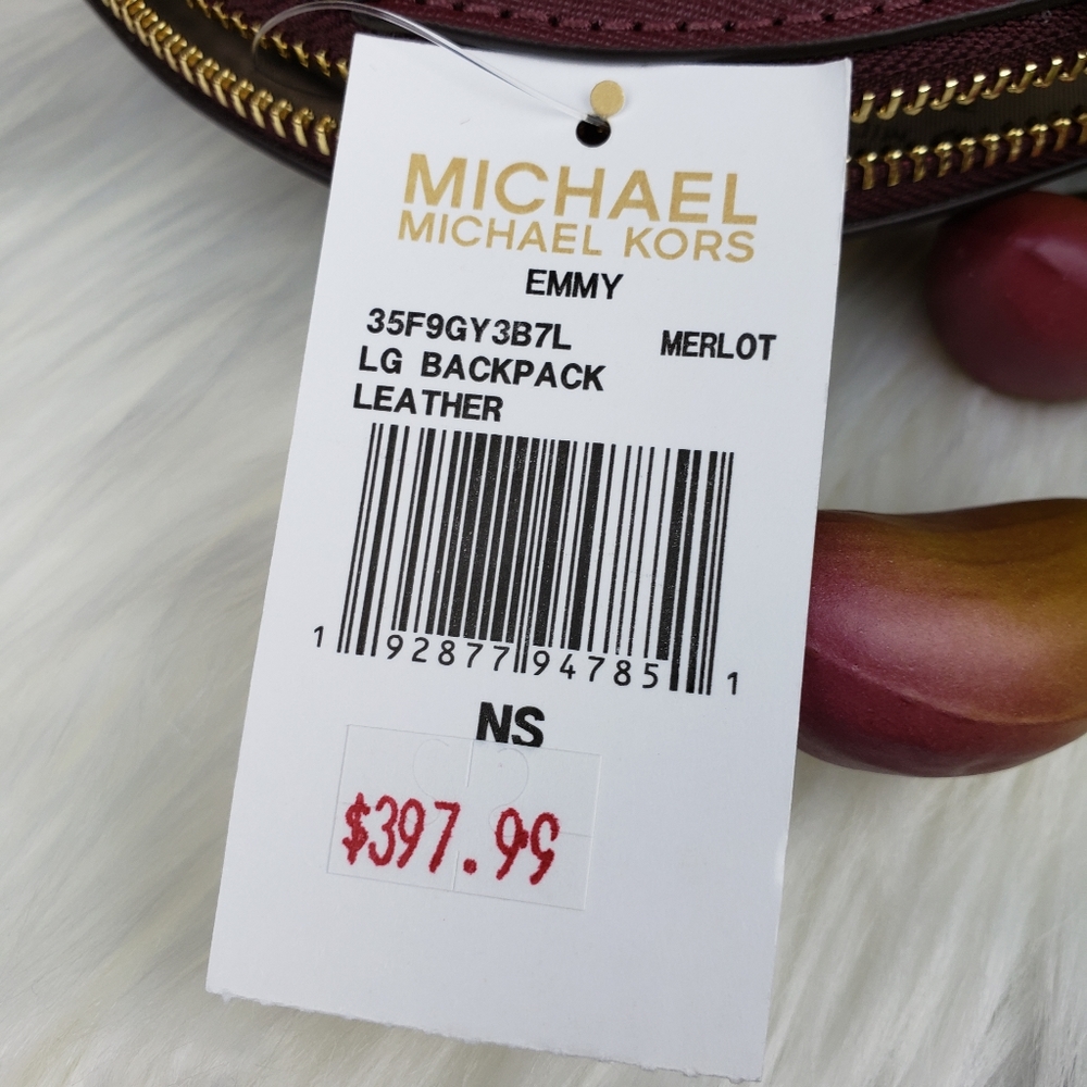 🌺NWT Michael Kors LG Emmy dome backpack merlot MK - Picture 7 of 8